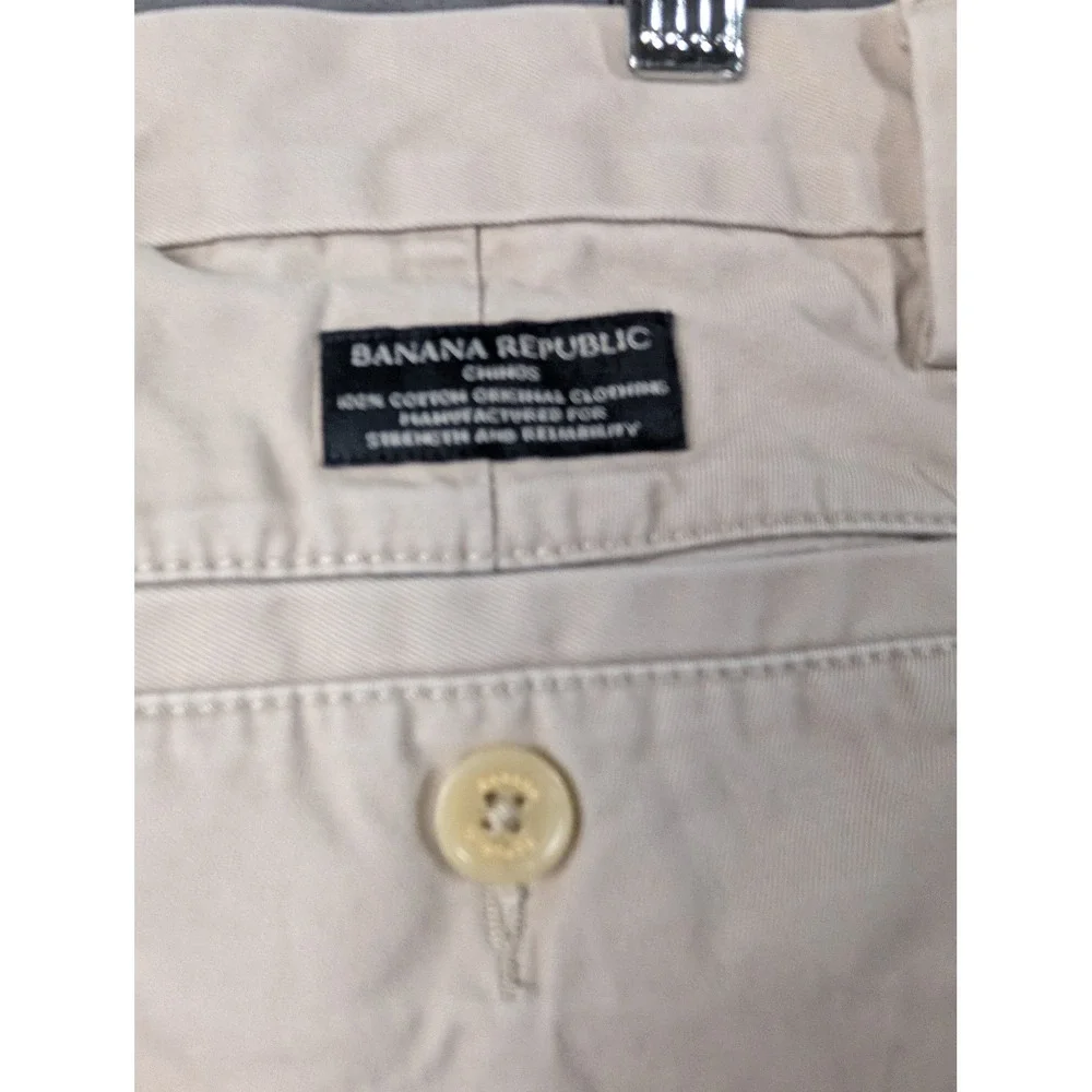 Banana Republic Fulton Skinny Fit Chino Pants Mens 30x32 Khaki Beige Cotton